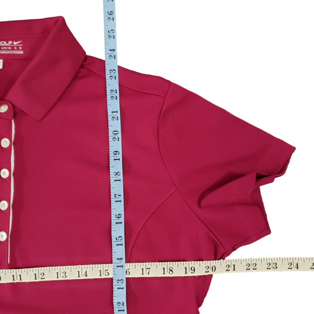 Nike Golf Pink Dri-FIT Polo Womens Large - Picture 9 of 9